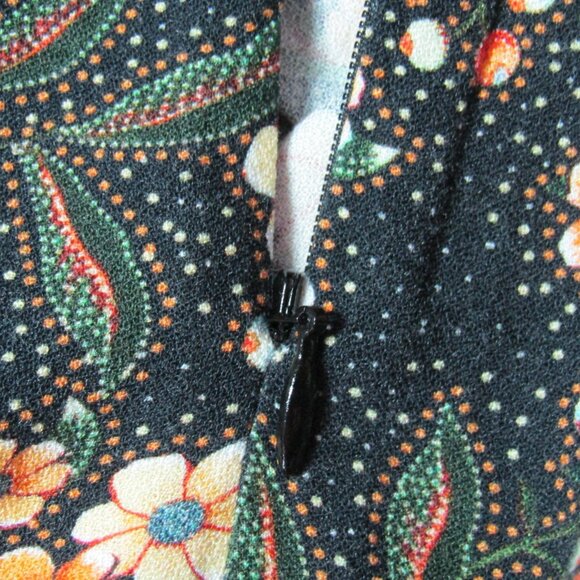 Farm Rio Anthropologie Sayen Floral Peasant Top Women S Black Gold V Neck Tassel - Picture 8 of 11